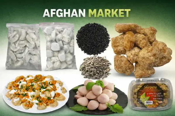 Afghan market grocery products