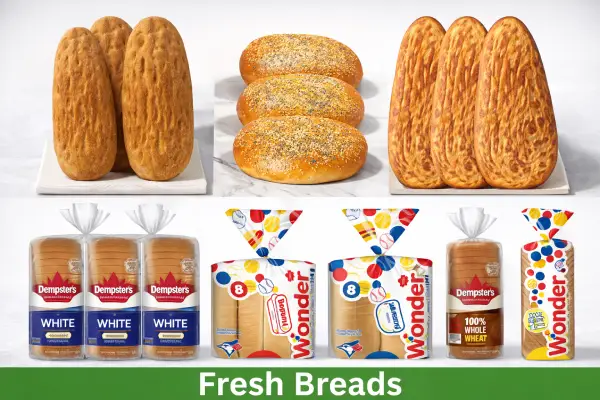 Freshly baked breads and everyday sandwich loaves