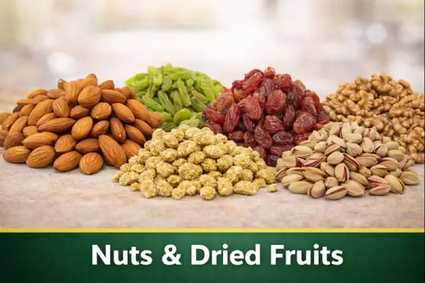 Afghan nuts and dried fruits selection