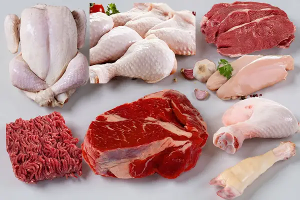 Fresh halal meat selection